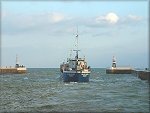 The "Silver River" leaving Ramsey Harbour.