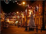 A festive display outside Douglas Town Hall.