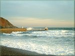 A cold January afternoon on Laxey Promenade.