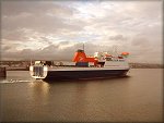 The "Ben My Chree" slips graciously out of Douglas Harbour.