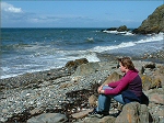 Sophie at Glen Maye Beach - (8/5/03)