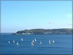 Yachts racing in Douglas Bay.