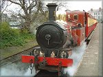 Steam Train "Hutchinson" getting ready to depart Port Erin Railway Station.