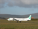 An Emerald ATP arrives at Ronaldsway Airport - (12/1/05)