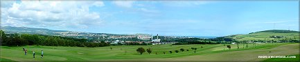 Panoramic view overlooking Douglas and Onchan from the top of Pulrose Golf Course...